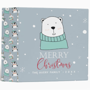 Christmas Animals cartoon style Personalized Binder