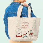 Christmas Animals Chaos Coordinator Personalized Large Tote Bag<br><div class="desc">Christmas Animals Chaos Coordinator Personalized Tote Bags features cute festive animals with the text "chaos coordinator" and your personalized name in a fun red script. Perfect for that busy mom,  coach,  teacher,  sports team manager,  work colleagues or boss. Designed by ©Evco Studio www.zazzle.com/store/evcostudio</div>