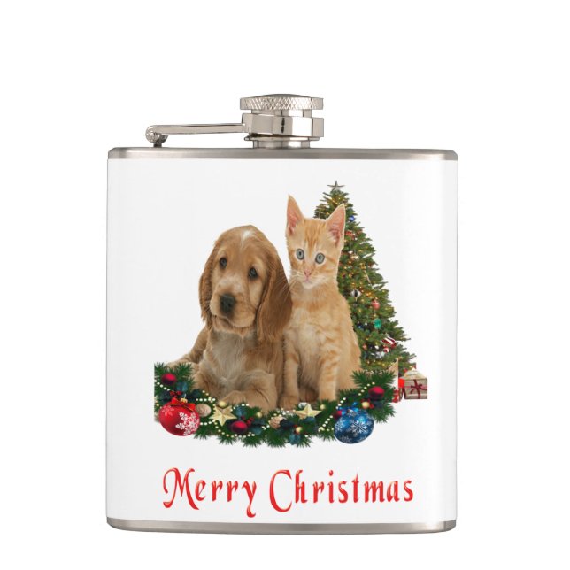 Christmas Animals Hip Flask (Front)