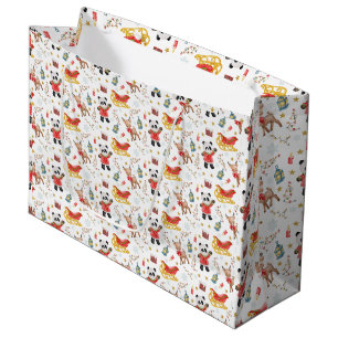 Christmas Animals Large Gift Bag