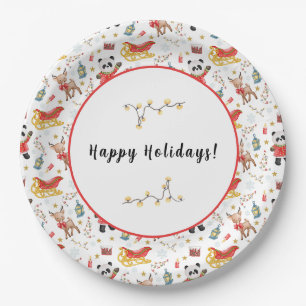 Christmas Animals Paper Plate