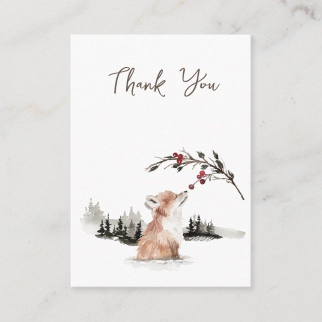 Christmas Animals Thank You Enclosure Card (Front)