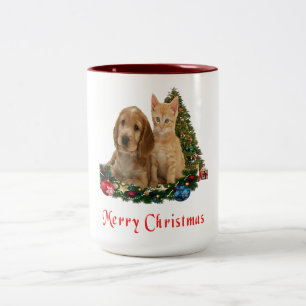 Christmas Animals Two-Tone Coffee Mug
