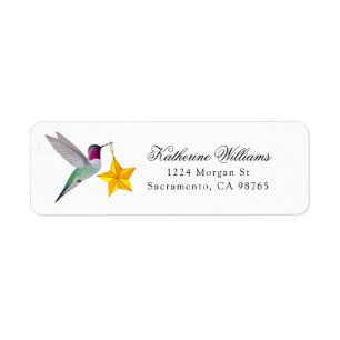 Christmas Anna's Hummingbird Label