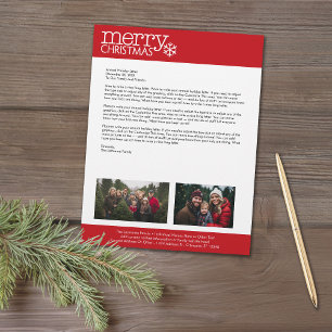 Christmas - Annual Holiday Family Letter 2 Photo Letterhead