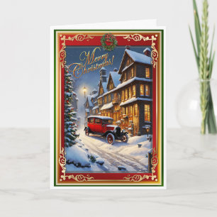 Christmas Antique car Card