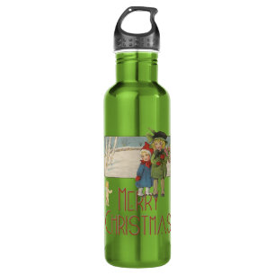 Christmas Antique Children Illustration 1920  710 Ml Water Bottle