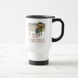 Christmas Antique Children Illustration 1920 Travel Mug