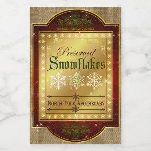 Christmas Apothecary Snowflakes Label