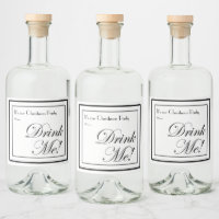 Christmas Apothecary Style Drink Me! Liquor Bottle
