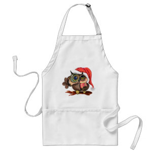 Christmas Apron Baby Owl with Gifts