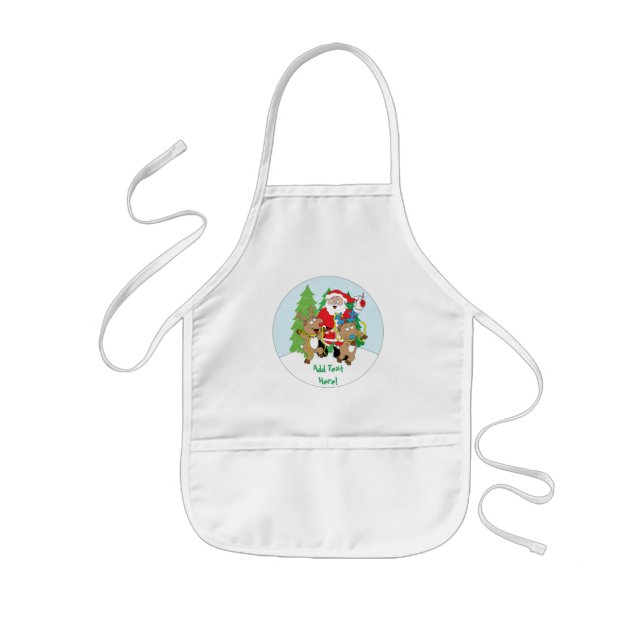 Christmas Apron for Kids Personalize "Santa Claus" (Front)