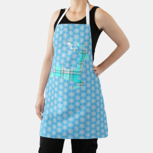Christmas apron with Flannel deer and snow