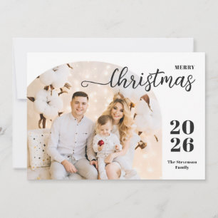 Christmas arch 1 photo modern minimalist mauve holiday card