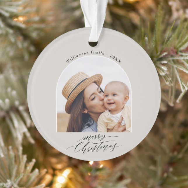 Christmas Arch Photo Merry Christmas  Ornament (Tree)