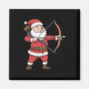 Christmas Archery Arrow Bow Hunting Santa Claus  Magnet