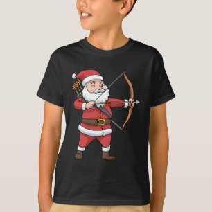Christmas Archery Arrow Bow Hunting Santa Claus  T-Shirt
