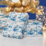 Christmas Arctic Seals with Santa Hats Wrapping Paper<br><div class="desc">Mother seal with her pup wearing red Santa hats rest on a piece of ice surrounded by a serene icy landscape</div>