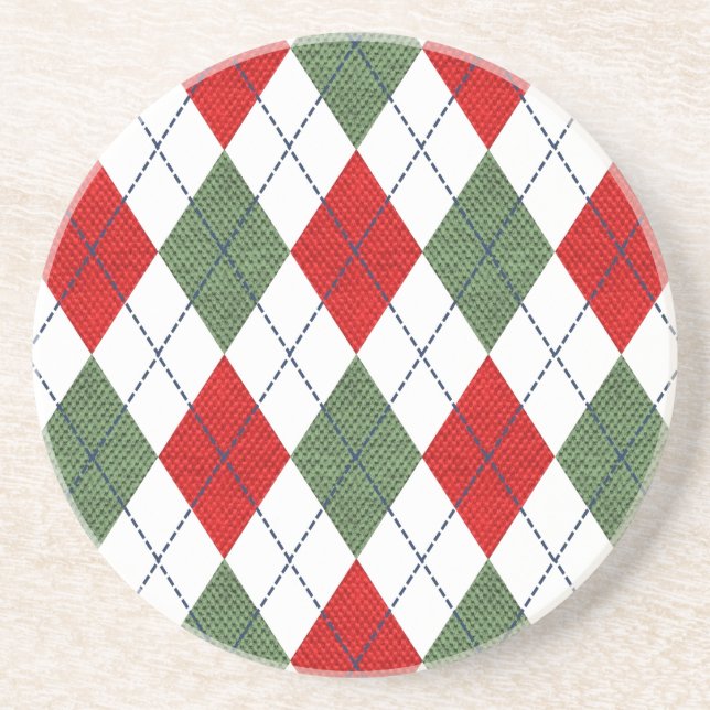 Christmas Argyle Coaster (Front)
