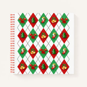 Christmas Argyle Cute Retro Journal / Notebook