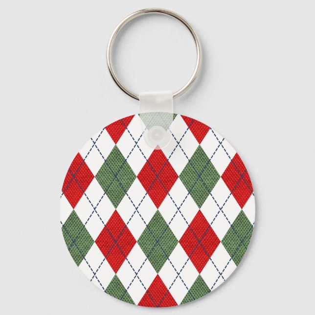 Christmas Argyle Keychain (Front)