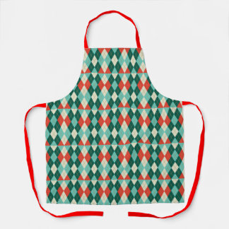 Christmas argyle - Mid Century vintage vibe apron