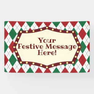 Christmas Argyle Pattern Banner