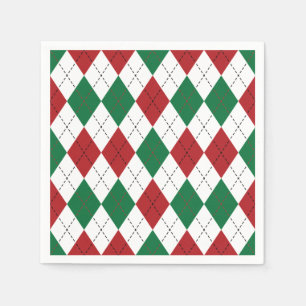 Christmas Argyle Pattern Napkins