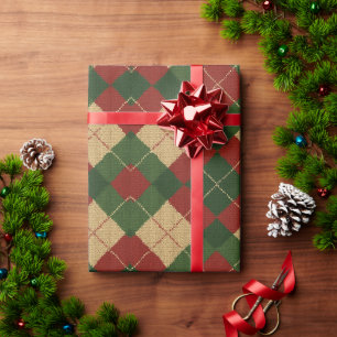 Christmas Argyle Plaid Wrapping Paper