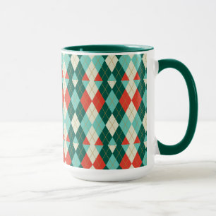 Christmas Argyle - Retro Style Mug