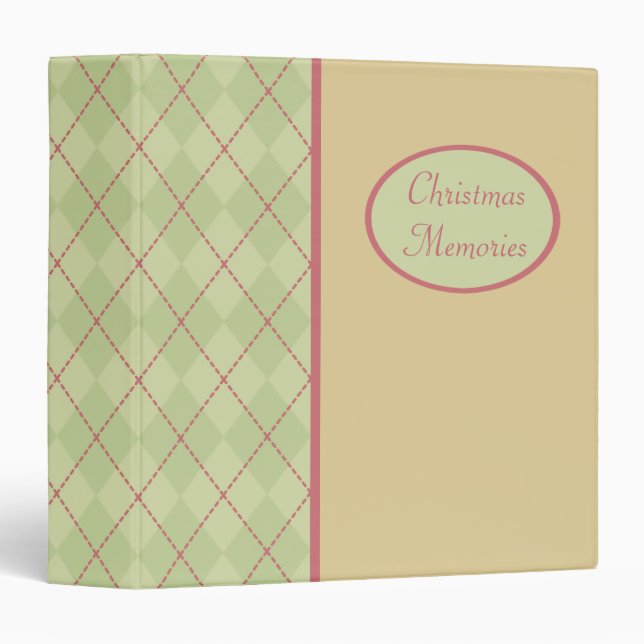 Christmas Argyle Scrapbook Binder (Front/Spine)