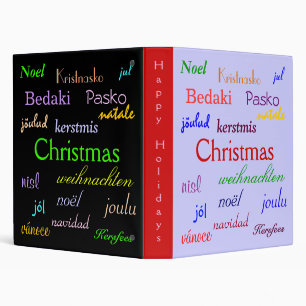 Christmas Around The World In Blue And Black V Binder