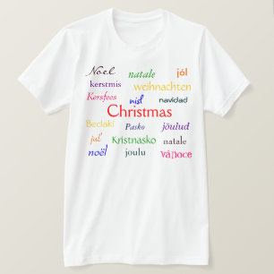 Christmas Around The World In White And Colors T-Shirt