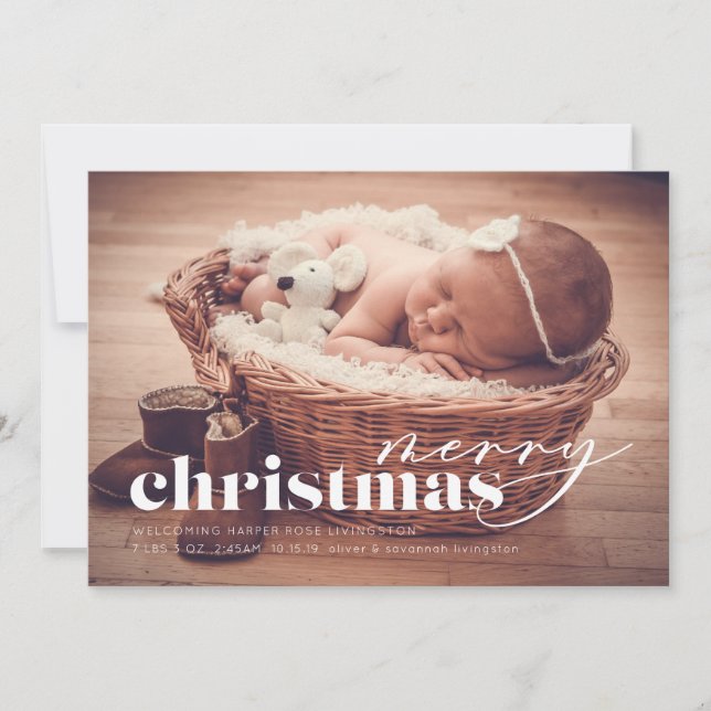 Christmas Arrival Holiday Photo Card (Front)