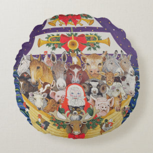 Christmas Arrival Round Pillow