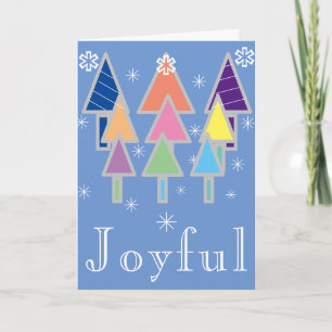 Christmas Art Colourful Modern Cool Chic Holiday   Card