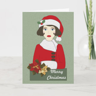 Christmas Art Deco Girl Holiday Card