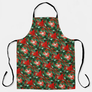 Christmas art flowers design apron