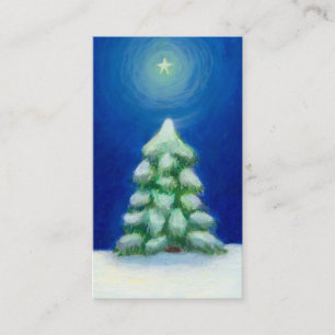 Christmas art holiday card tree snow December 25th