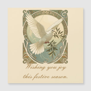 Christmas Art Nouveau Stylized Dove Illustration