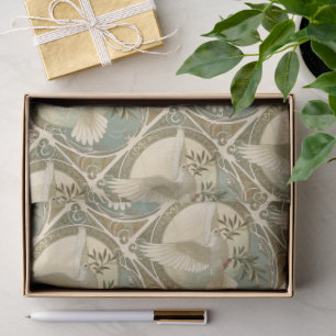 Christmas Art Nouveau Stylized Dove Illustration Tissue Paper