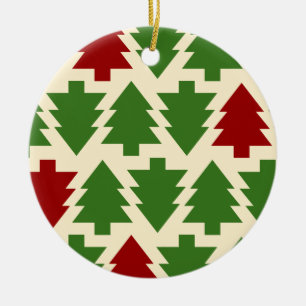Christmas Art Pattern One Little Christmas Tree Th Ceramic Ornament