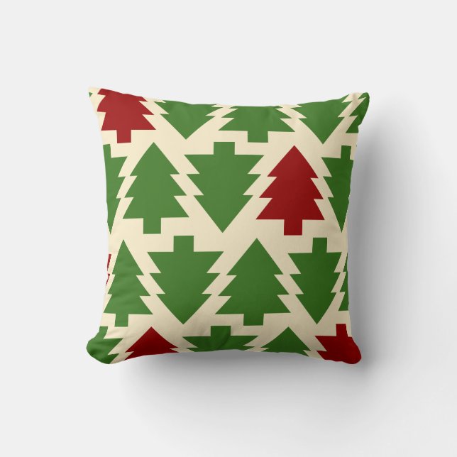 Christmas Art Pattern One Little Christmas Tree Throw Pillow (Front)