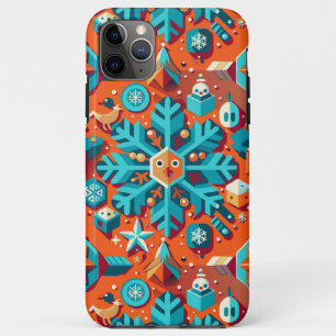 Christmas art stylized snowflake iPhone 11 pro max case