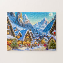 Christmas Art Town 3 The Daily Jigsaw puzzle Récen
