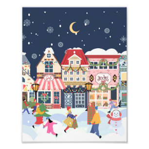 Christmas Art Winter City  Photo Print