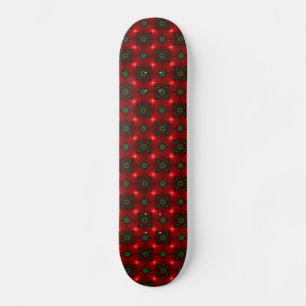 Christmas Artdeco in Retro Style Skateboard