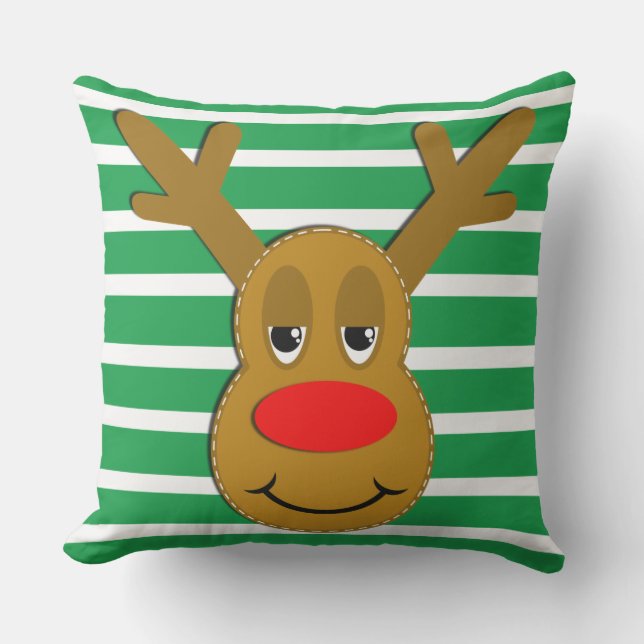 Christmas Arts N Crafts Reindeer Outdoor Pillow (Front)