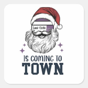 Christmas Assistant RN Nurse Santa Xmas Square Sticker