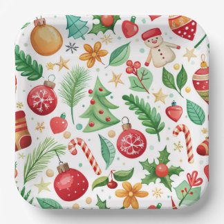Christmas Assorted Tree Decorations  Paper Plate
